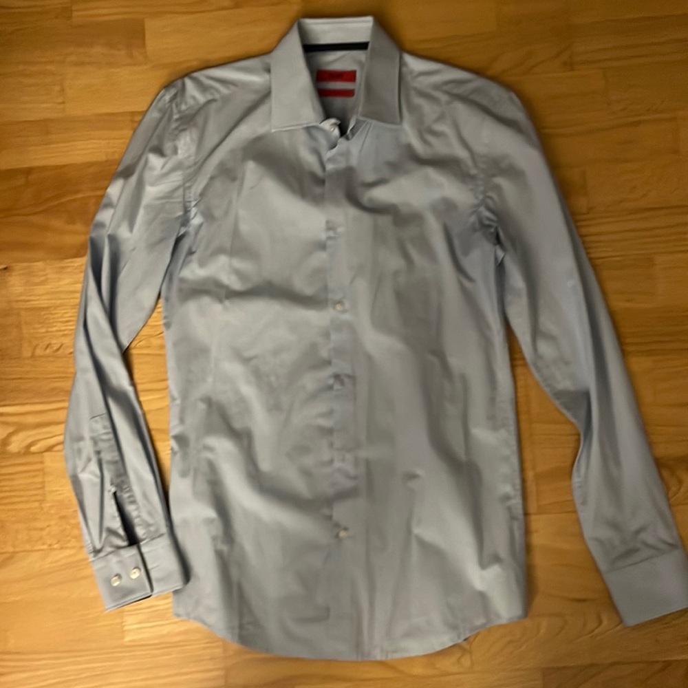 Great condition size 15 blue Hugo Boss dress shirt, slim fit